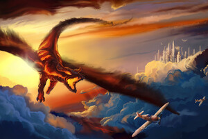 Dragon Fantasy Artwork (1280x720) Resolution Wallpaper