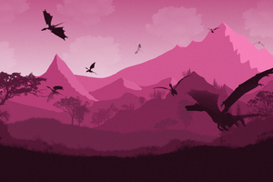Dragon Of Pink Mountains Minimal 5k