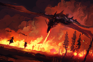 Dragon Throwing Fire Wallpaper