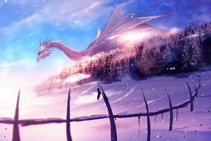 Dragon Under The Snow 4k Wallpaper
