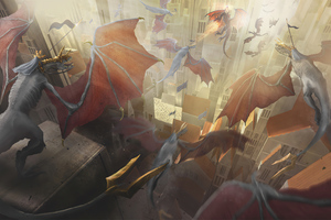 Dragons Battle 4k Wallpaper
