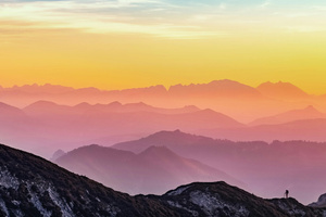 Dreamscape Dusk Over Mountains (1280x720) Resolution Wallpaper