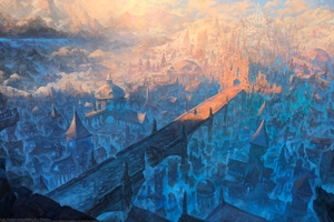 Dreamy Bridge Town Cityscape Artwork 4k (2560x1600) Resolution Wallpaper