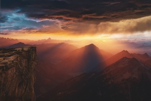 Dreamy Mountains Sunset 8k (1280x800) Resolution Wallpaper