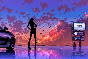 Drive Into The Gas Station Last Stop At Sunset (2048x1152) Resolution Wallpaper