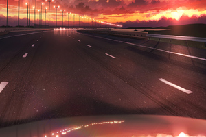 Drive To The Sunset 4k (1336x768) Resolution Wallpaper