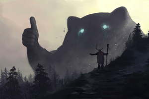 Druids Spirits Giant Thumbs Up (3840x2400) Resolution Wallpaper