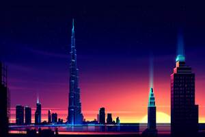 Dubai Burj Khalifa Minimalist Wallpaper