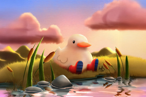 Duck In Boots T (2880x1800) Resolution Wallpaper