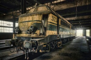 Dusty Old Train Art