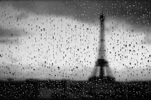 Eiffel Tower Rain Drops (1600x900) Resolution Wallpaper