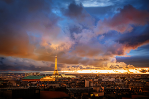 Eiffel Tower View From Far Away 8k Wallpaper