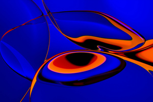 Electric Blue Orange Liquid Abstract (3840x2160) Resolution Wallpaper