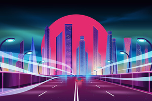 Electric Metropolis Speed Of Light City (2880x1800) Resolution Wallpaper