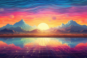 Electrospectral Good Morning Landscape (2048x2048) Resolution Wallpaper