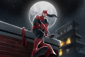 Elektra In Daredevil Suit (2932x2932) Resolution Wallpaper