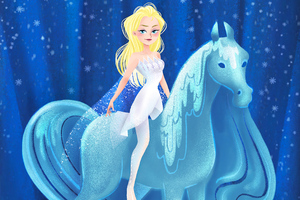 Elsa Frozen Artwork 4k (2048x2048) Resolution Wallpaper