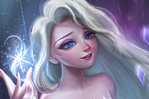 Elsa Frozen Blue Eyes 4k Wallpaper