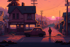 Embracing Nostalgia As Sunset Paints The Boulevard (1280x1024) Resolution Wallpaper