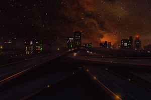 Expressway Night Digital Art