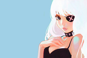 Eye Patch Anime Girl Illustration 4k