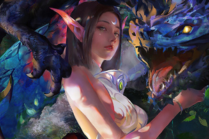 Faerie Dragon Elf Girl 4k (1600x1200) Resolution Wallpaper