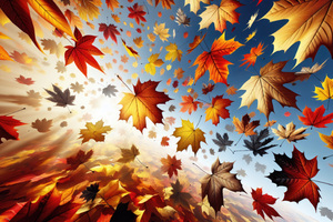 Falling Autumn Leaves 5k (1336x768) Resolution Wallpaper