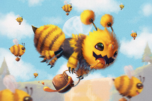 Fantasy Bees The Fluffy Monarch (1152x864) Resolution Wallpaper