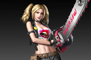 Fantasy Girl With Chainsaw Wallpaper