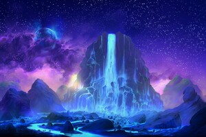 Fantasy Waterfall (1336x768) Resolution Wallpaper