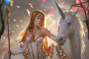 Fantasy Women With Unicorn