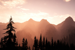 Far Cry 5 Sunset Mountains (2048x1152) Resolution Wallpaper