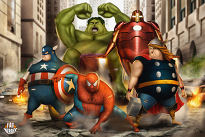 Fat Avengers Wallpaper