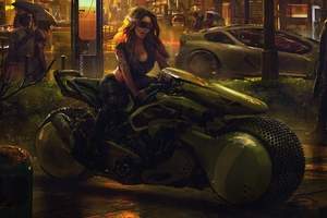 Fat Wheel Rider Girl (1600x900) Resolution Wallpaper