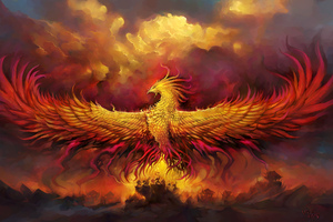 Fiery Phoenix Wallpaper