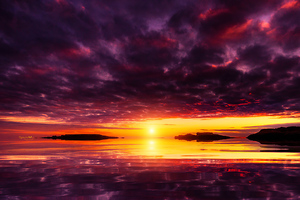 Fiery Sunset 4k (1280x1024) Resolution Wallpaper