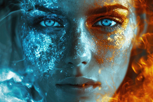 Fire And Ice (1360x768) Resolution Wallpaper