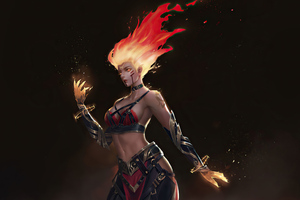 Fire Goddess 4k (2048x2048) Resolution Wallpaper