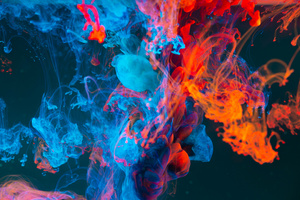 Fire Meets Ice Abstract (5120x2880) Resolution Wallpaper