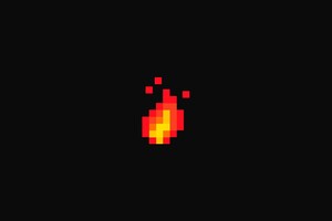 Fire Pixel Art Wallpaper