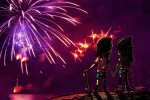 Fireworks (2932x2932) Resolution Wallpaper