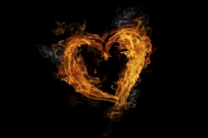 Flame Glowing Heart 5k Wallpaper
