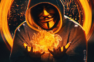 Flame In Hand Trick Anonymous Wallpaper