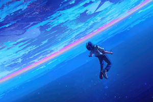 Floating Boy In Space (3840x2400) Resolution Wallpaper