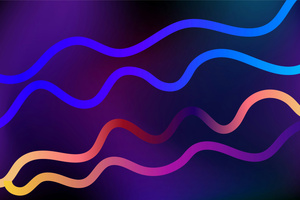 Flowing Neon Waves Abstract (2048x1152) Resolution Wallpaper