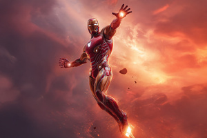 Flying High The Iconic Iron Man (2048x2048) Resolution Wallpaper
