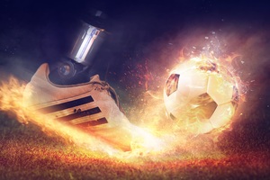 Football Shoe Fire Smoke 5k Wallpaper