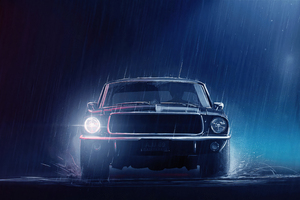 Ford Mustang Black Artwork Wallpaper