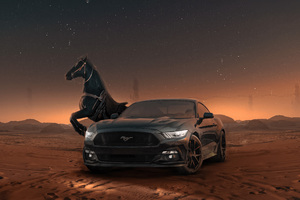 Ford Mustang Horse 4k