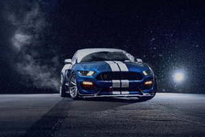 Ford Mustang In The Snow (320x240) Resolution Wallpaper